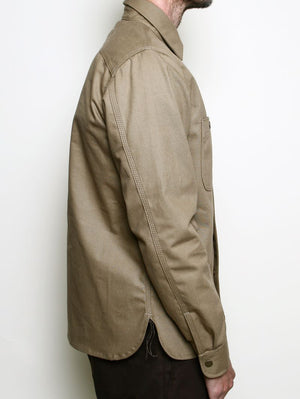 Rogue Territory Dyed Khaki Work Shirt Selvedge Canvas Shirt