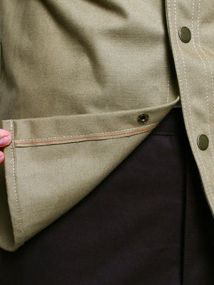 Rogue Territory Dyed Khaki Work Shirt Selvedge Canvas Shirt