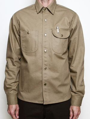 Rogue Territory Dyed Khaki Work Shirt Selvedge Canvas Shirt