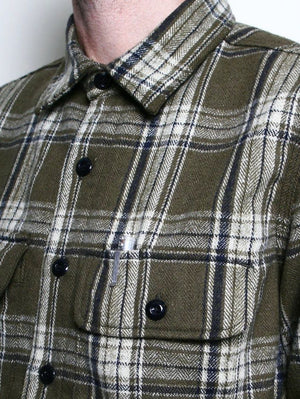 Rogue Territory Field Shirt Olive Plaid Flannel