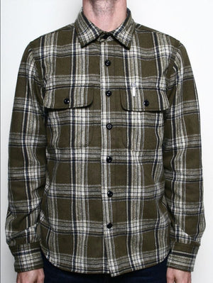 Rogue Territory Field Shirt Olive Plaid Flannel