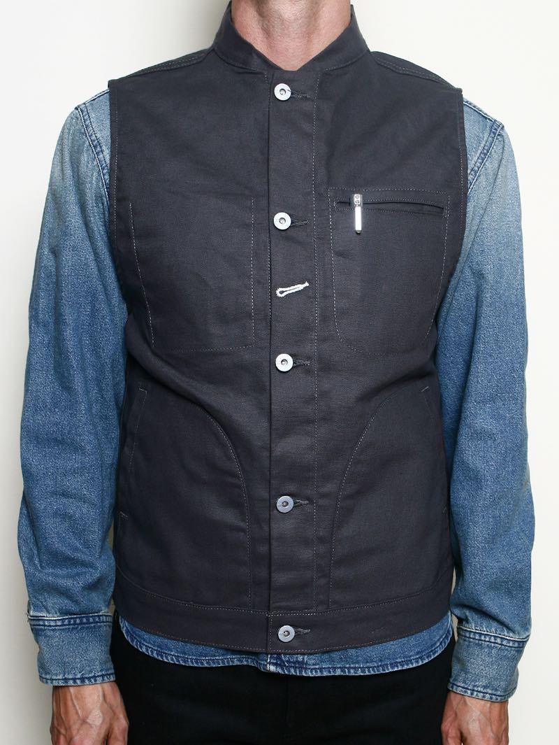 Rogue Territory Grey Supply Vest Dry Wax Canvas