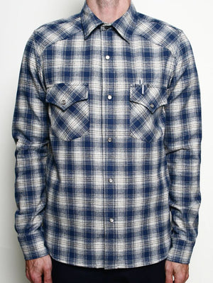 Rogue Territory Navy Plaid Western Shirt