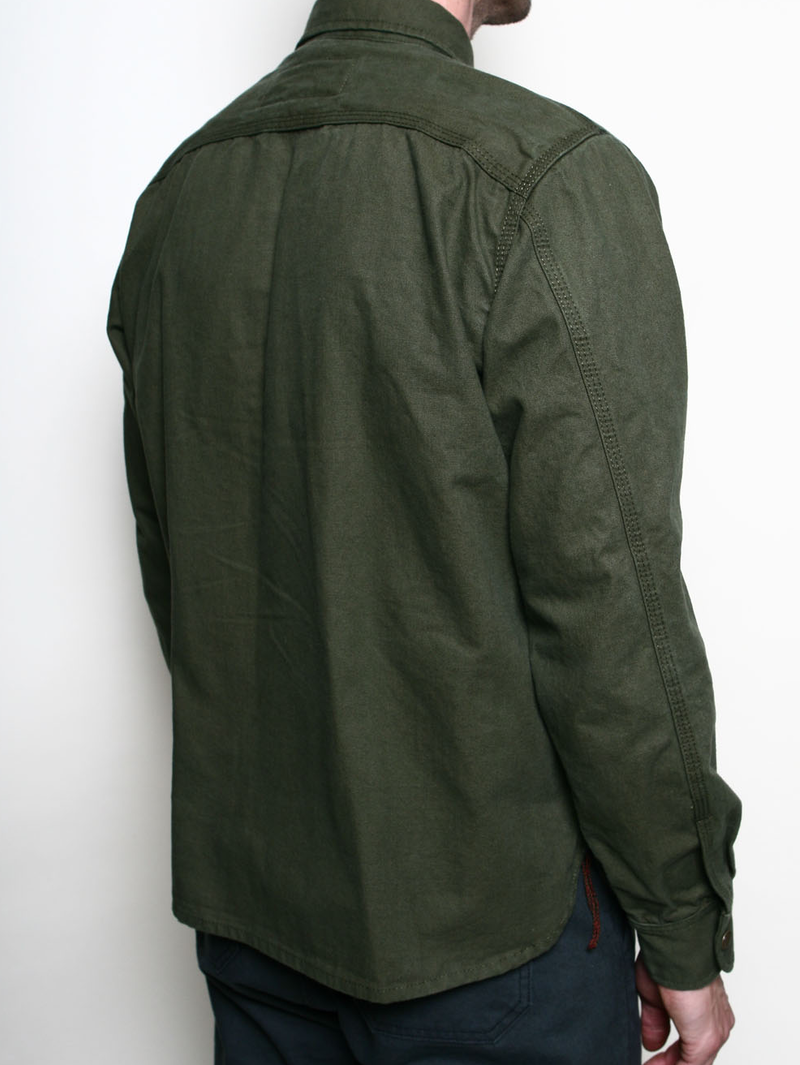 Rogue Territory Olive Dyed Canvas Work Shirt