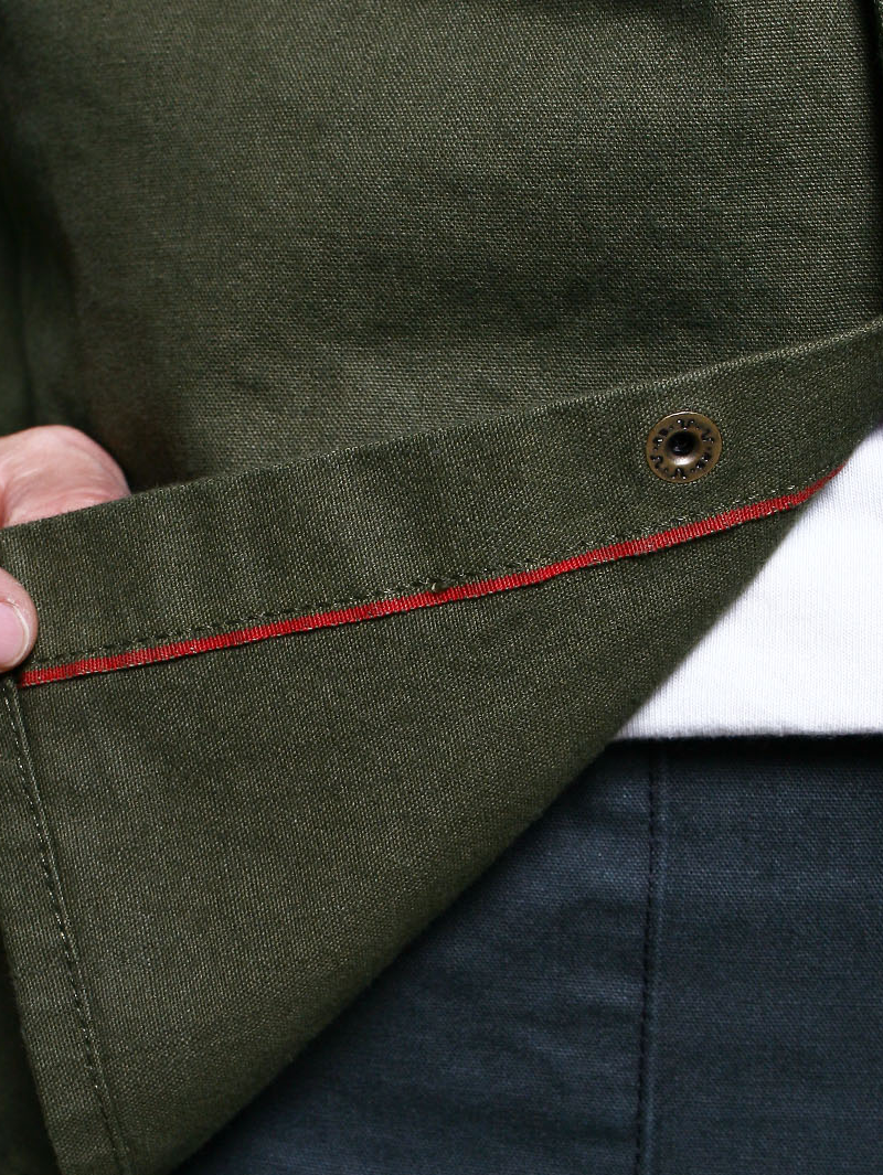 Rogue Territory Olive Dyed Canvas Work Shirt