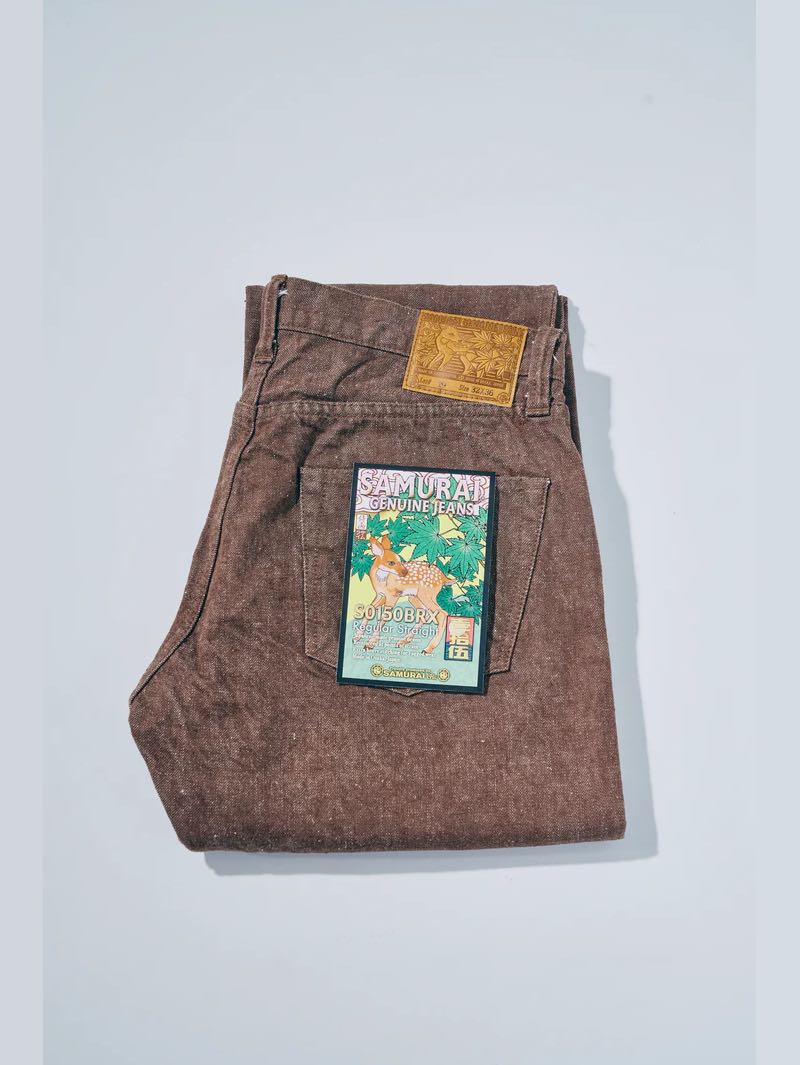 Samurai Jeans S0150BRX 15oz Kanoko Brown Denim Regular Straight
