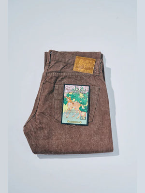 Samurai Jeans S0150BRX 15oz Kanoko Brown Denim Regular Straight