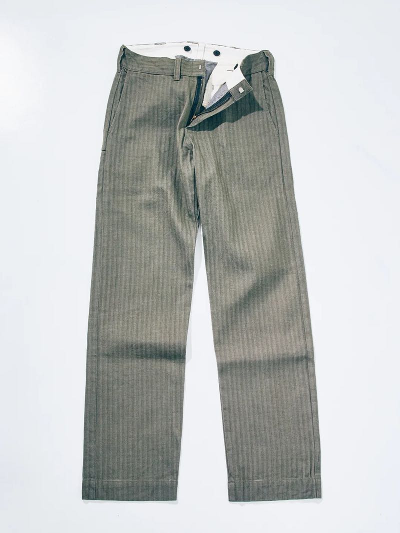 Samurai Jeans SWC300WP-HB Olive 13oz "GRAY NEP" HBT WIDE TROUSERS