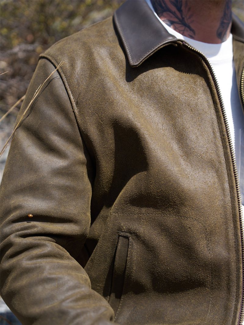 Schott 371 SUEDED COWHIDE UNLINED DELIVERY JACKET