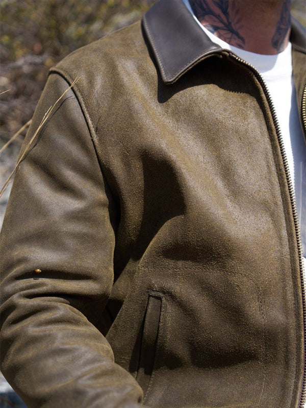 Schott 371 SUEDED COWHIDE UNLINED DELIVERY JACKET - Mildblend