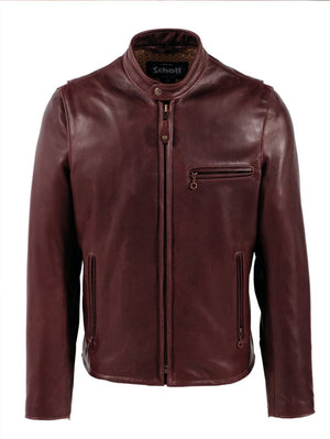 Schott 530 Wine Waxed Natural Pebbled Cowhide Café Leather Jacket