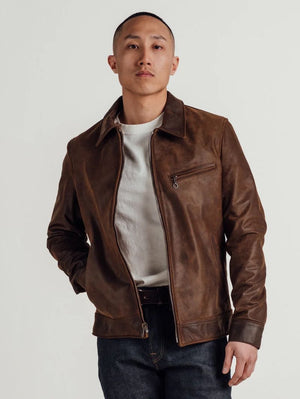 Schott 592 Brown Lightweight Cowhide Trucker Jacket
