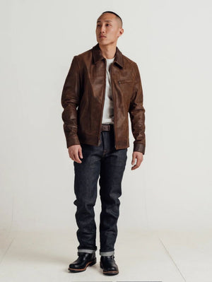 Schott 592 Brown Lightweight Cowhide Trucker Jacket