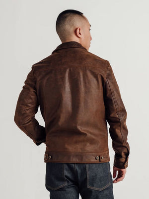Schott 592 Brown Lightweight Cowhide Trucker Jacket