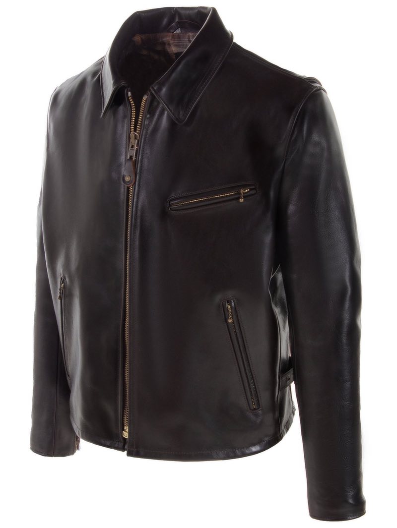 Schott 688 Brown Classic Heavy Cowhide Racer Motorcycle Jacket