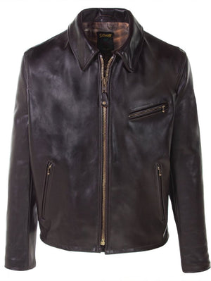 Schott 688 Brown Classic Heavy Cowhide Racer Motorcycle Jacket