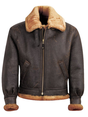 Schott Classic B-3 Sheepskin Leather Bomber Jacket