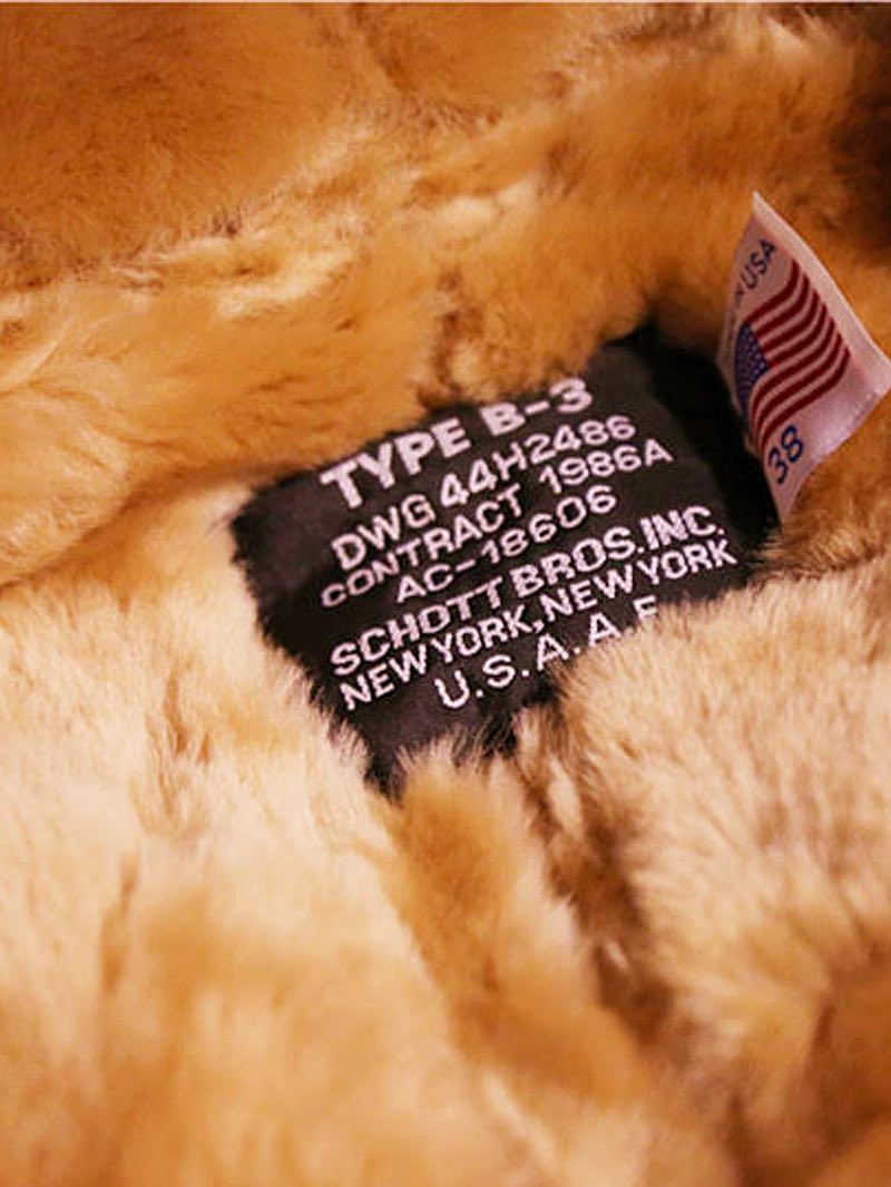 Schott Classic B-3 Sheepskin Leather Bomber Jacket