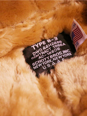 Schott Classic B-3 Sheepskin Leather Bomber Jacket