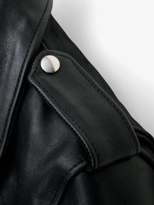 Schott P125H Black Laced Horween Horsehide Perfecto® Motorcycle Jacket