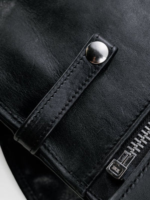 Schott P125H Black Laced Horween Horsehide Perfecto® Motorcycle Jacket