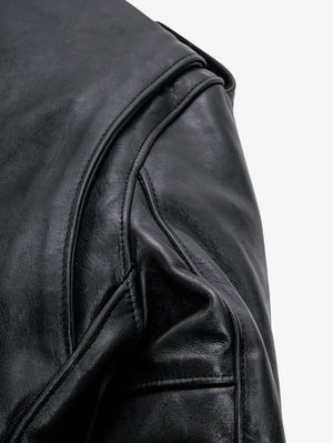 Schott P125H Black Laced Horween Horsehide Perfecto® Motorcycle Jacket