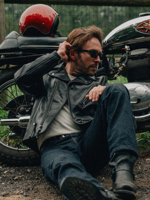 Schott P125H Black Laced Horween Horsehide Perfecto® Motorcycle Jacket