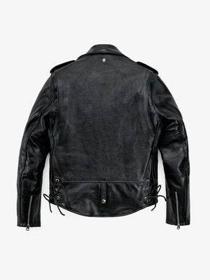 Schott P125H Black Laced Horween Horsehide Perfecto® Motorcycle Jacket