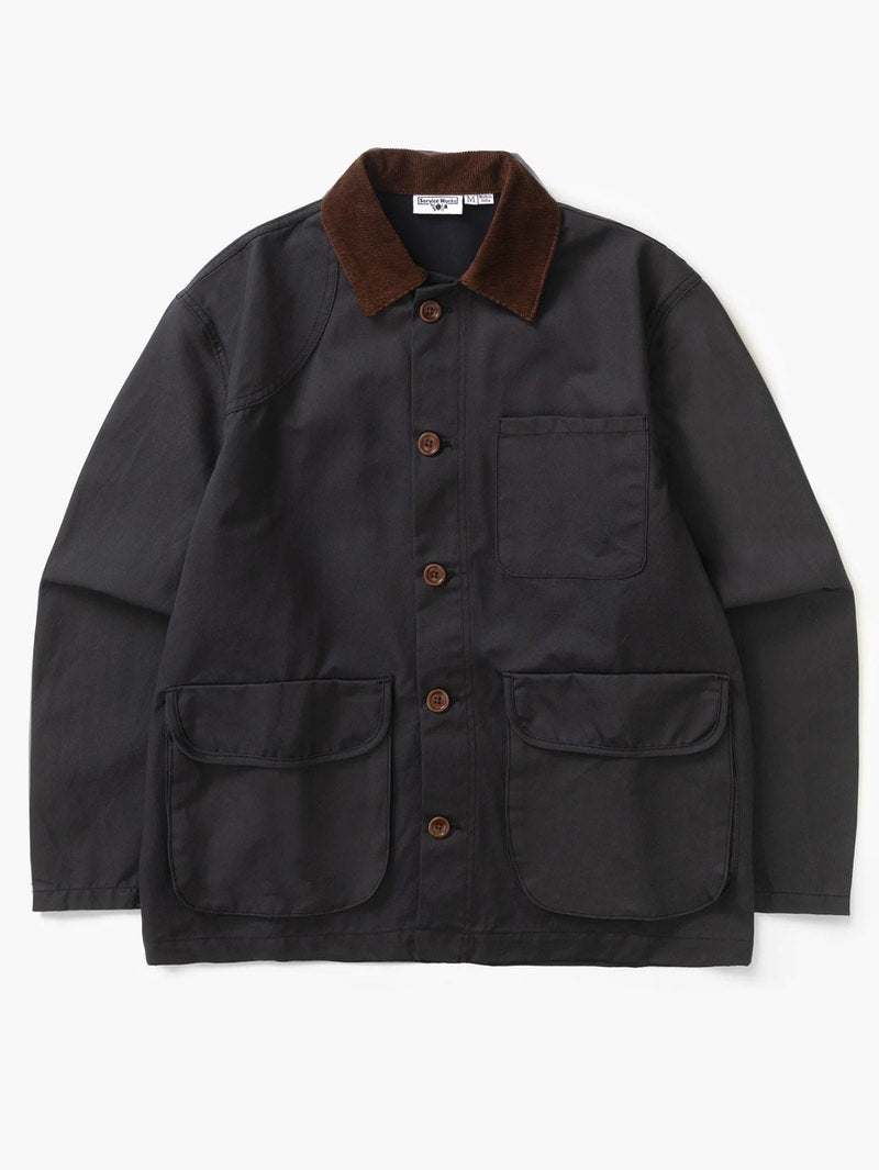 Service Works Black Waxed Barn Coat