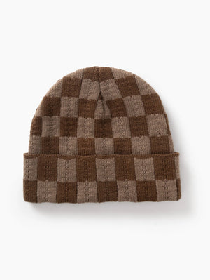 Service Works Brown Chunky Check Beanie