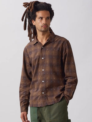 Service Works Brown Drag Stitch Resort Shirt