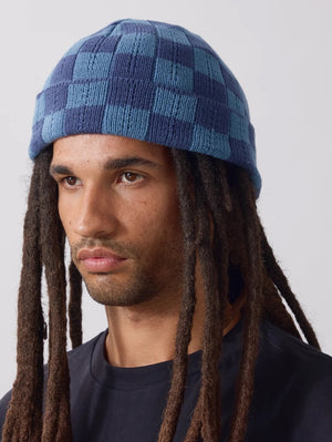 Service Works Navy Chunky Check Beanie