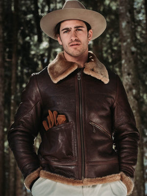 Shangri-La Heritage “Aviatore” B-3 Seal Brown Shearling Jacket