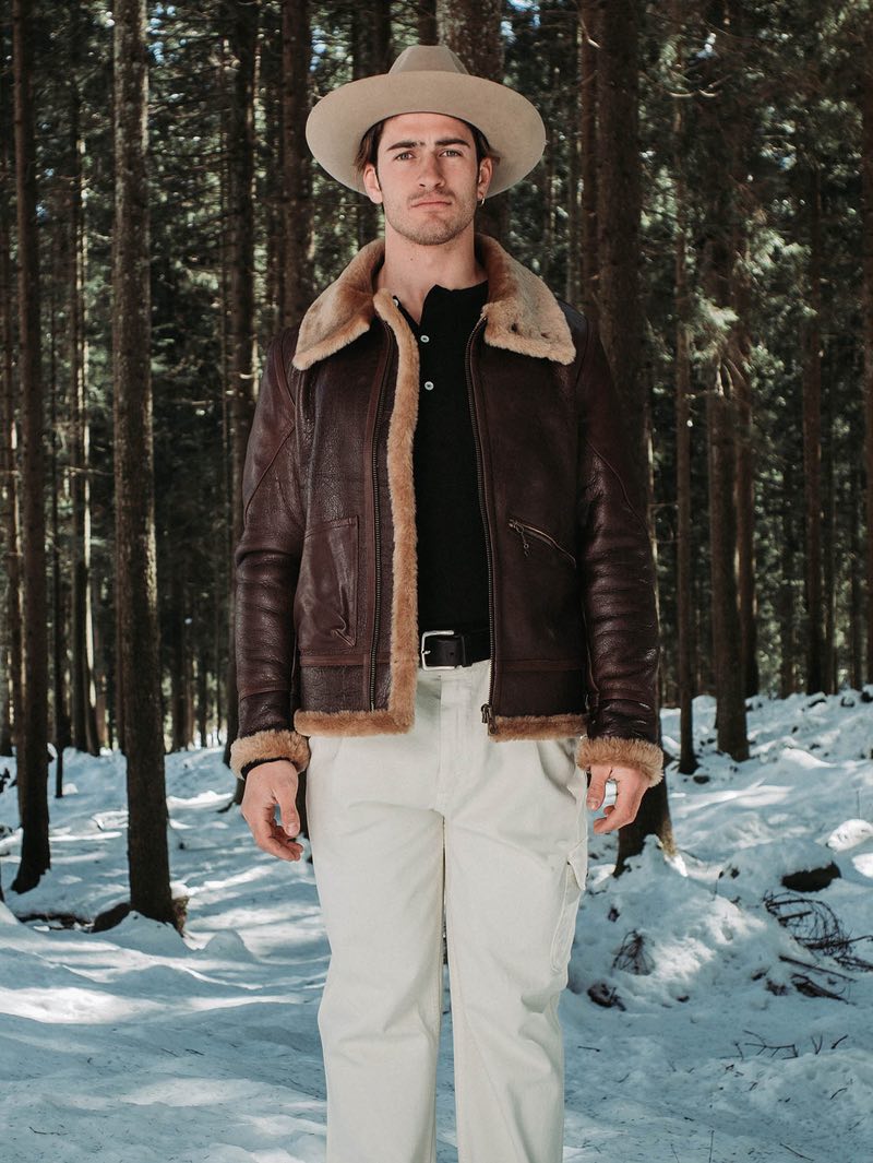 Shangri-La Heritage “Aviatore” B-3 Seal Brown Shearling Jacket
