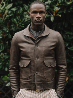 Shangri-La Heritage “Cossack” Testa di Moro Lambskin Leather Jacket