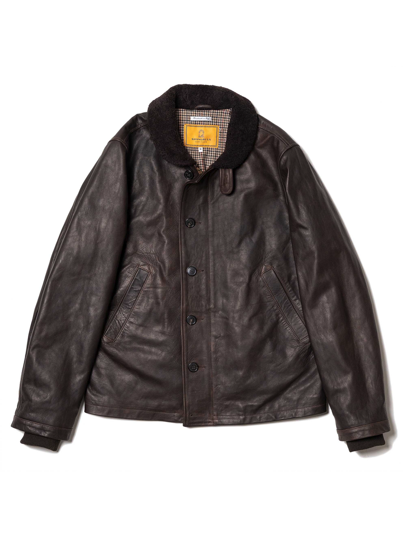 Shangri-La Heritage “Deck” N-1 Testa di Moro Leather Jacket