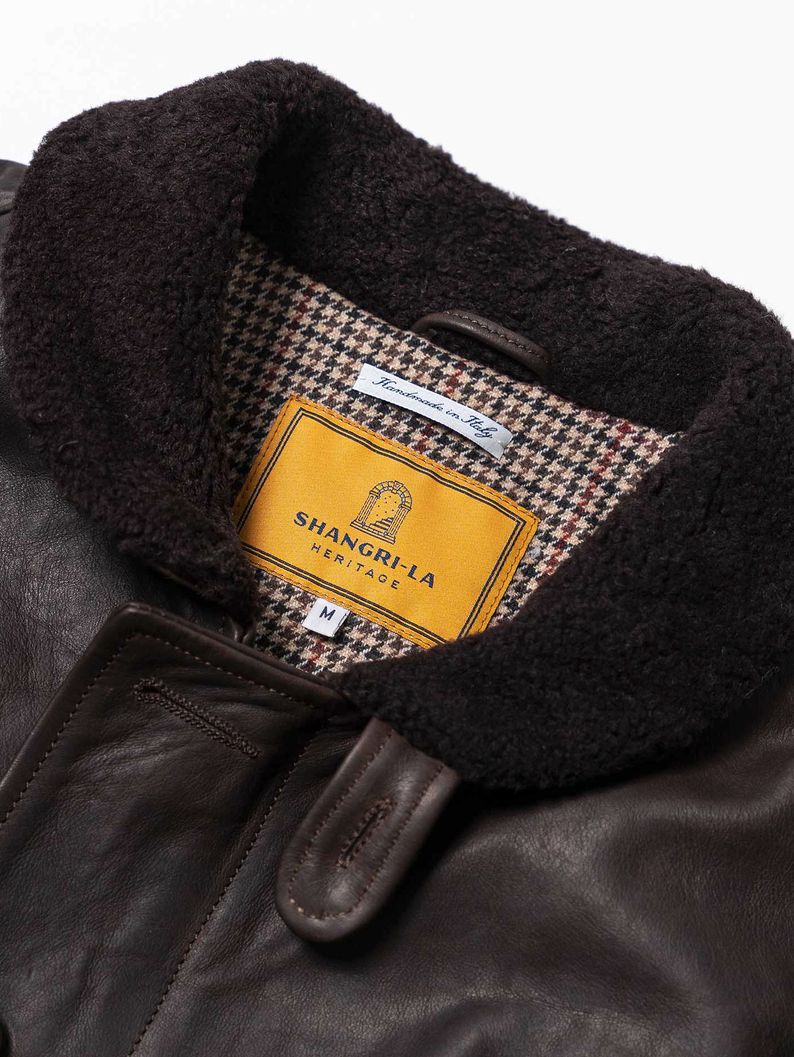 Shangri-La Heritage “Deck” N-1 Testa di Moro Leather Jacket