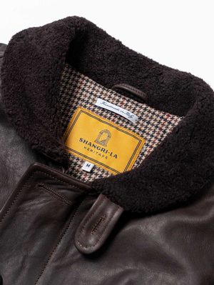 Shangri-La Heritage “Deck” N-1 Testa di Moro Leather Jacket