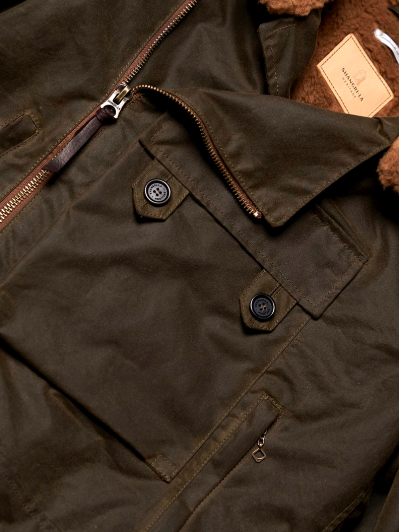 Shangri-La Heritage “Swedish” Army Green Motorcycle Waxed Canvas Jacket Limited Edition