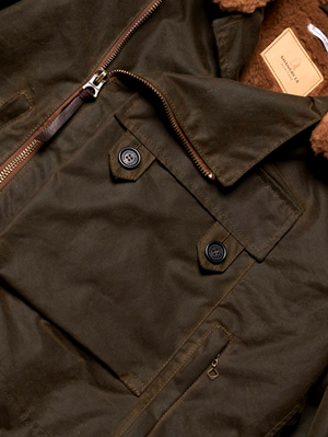 Shangri-La Heritage “Swedish” Army Green Motorcycle Waxed Canvas Jacket Limited Edition