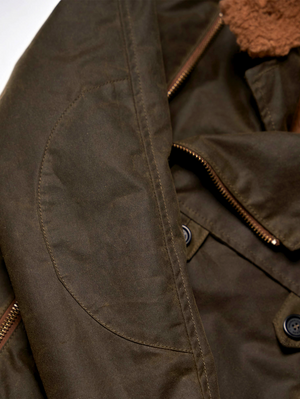 Shangri-La Heritage “Swedish” Army Green Motorcycle Waxed Canvas Jacket Limited Edition