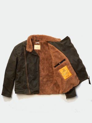 Shangri-La Heritage “Swedish” Army Green Motorcycle Waxed Canvas Jacket Limited Edition