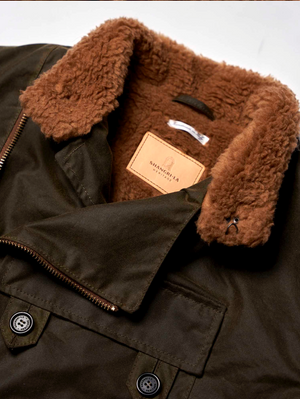 Shangri-La Heritage “Swedish” Army Green Motorcycle Waxed Canvas Jacket Limited Edition