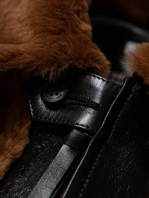 Shangri-La Heritage "Varenne" Black Horsehide Grizzly Jacket
