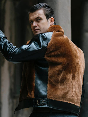 Shangri-La Heritage "Varenne" Black Horsehide Grizzly Jacket
