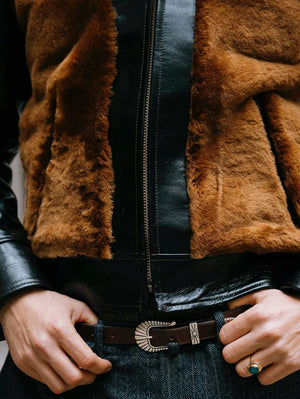 Shangri-La Heritage "Varenne" Black Horsehide Grizzly Jacket