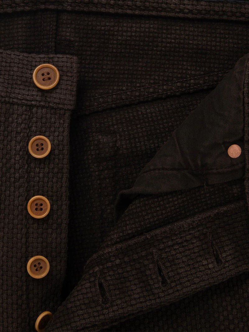 Studio D'Artisan 1914W Dark Brown Amami Oshima Mud-Dyed Sashiko