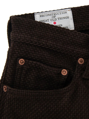 Studio D'Artisan 1914W Dark Brown Amami Oshima Mud-Dyed Sashiko Jeans
