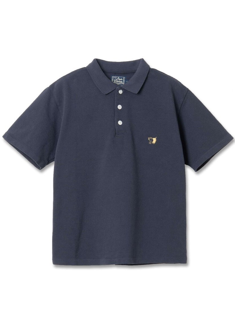 Studio D'Artisan 8201 Navy Pique (Kanoko) Polo Shirt