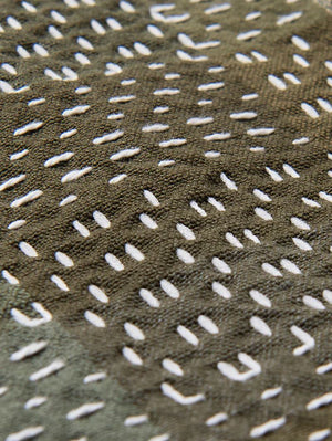 Studio D'Artisan Army Green NORAGI SASHIKO Short-Sleeved Shirt 5657